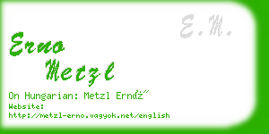 erno metzl business card